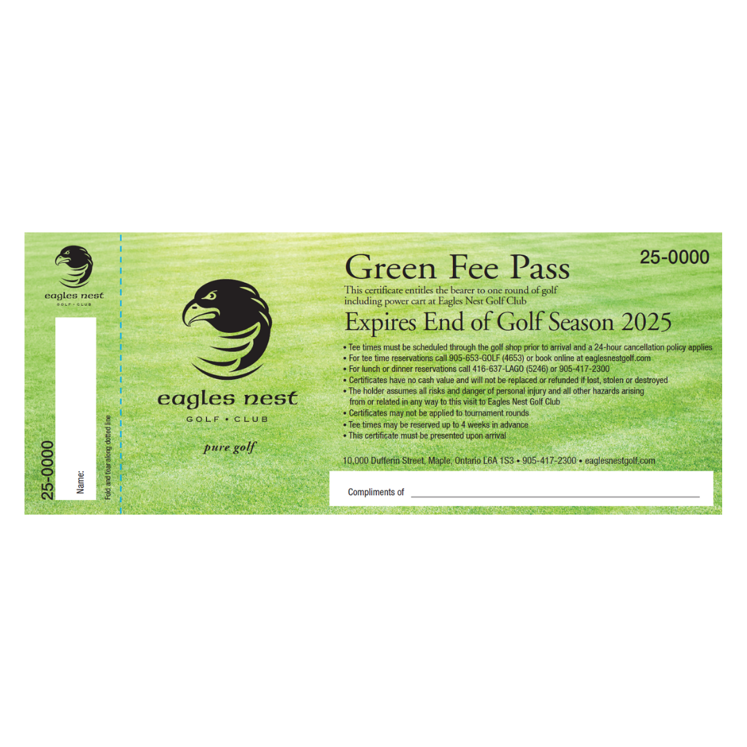 2025 Unrestricted Green Fee Pass – Eagles Nest Golf Club